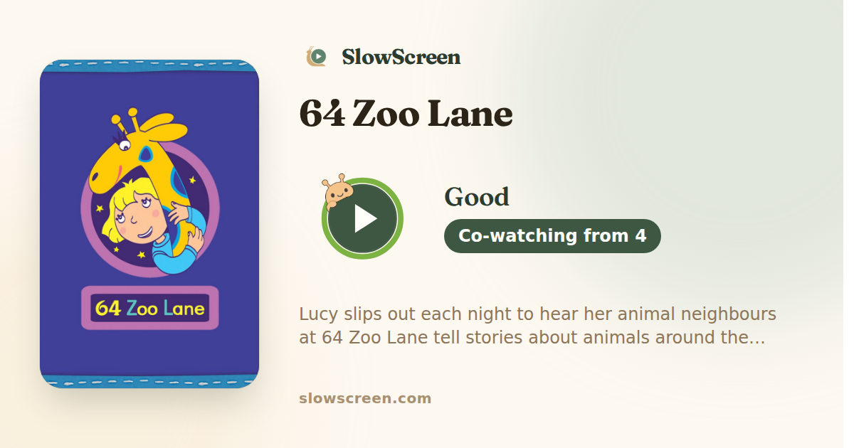 64 Zoo Lane | Good, co-watching from age 4