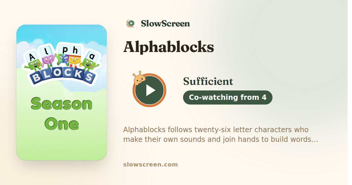 Alphablocks | Sufficient, co-watching from age 4