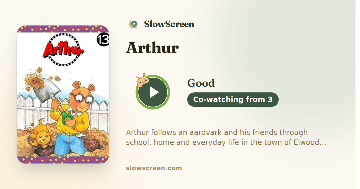 Arthur | Good, co-watching from age 3