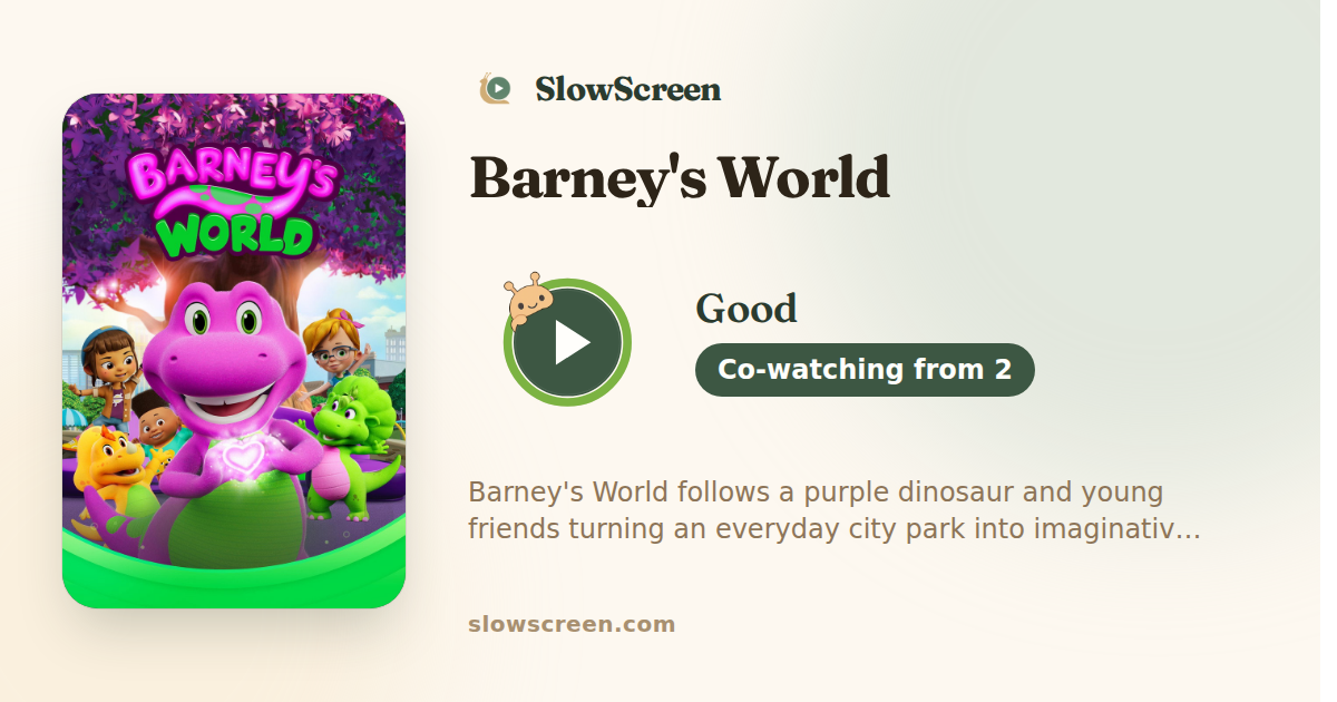 Barney's World | Good, co-watching from age 2