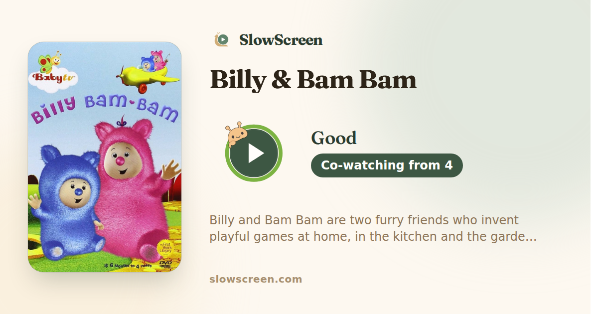 Billy & Bam Bam | Good, co-watching from age 4