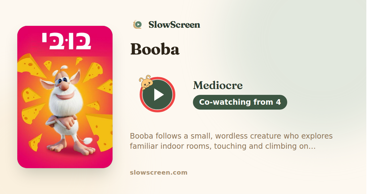 Booba | Mediocre, co-watching from age 4