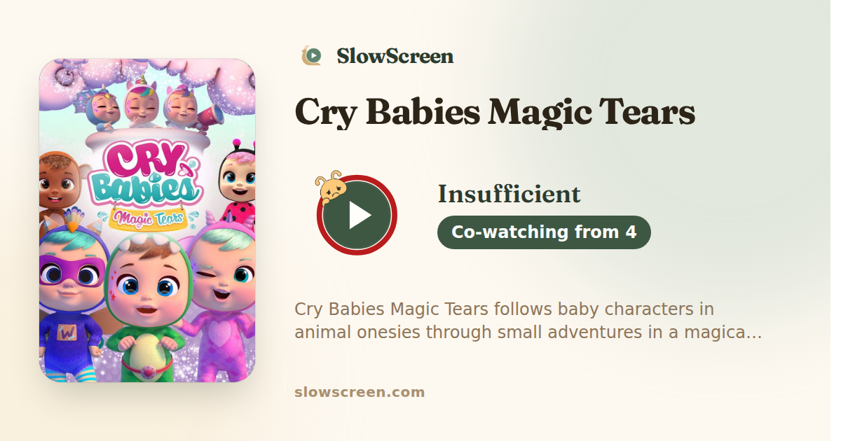 Cry Babies Magic Tears | Insufficient, co-watching from age 4