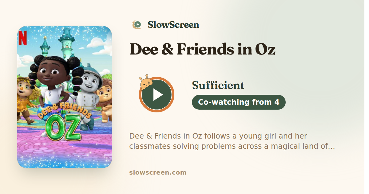 Dee & Friends in Oz | Sufficient, co-watching from age 4