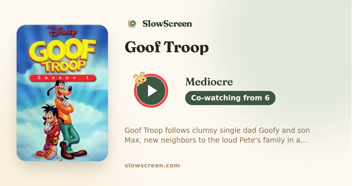 Goof Troop | Mediocre, co-watching from age 6