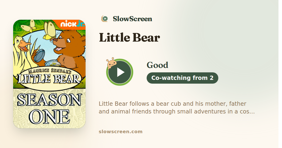 Little Bear | Good, co-watching from age 2