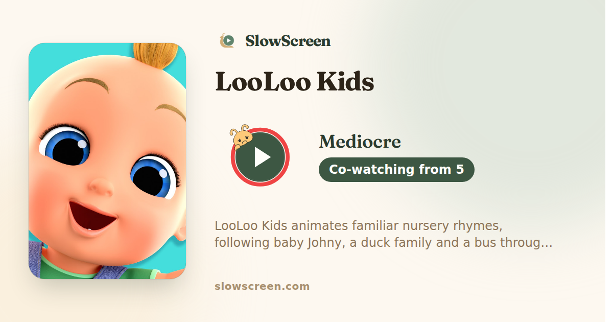 LooLoo Kids | Mediocre, co-watching from age 5