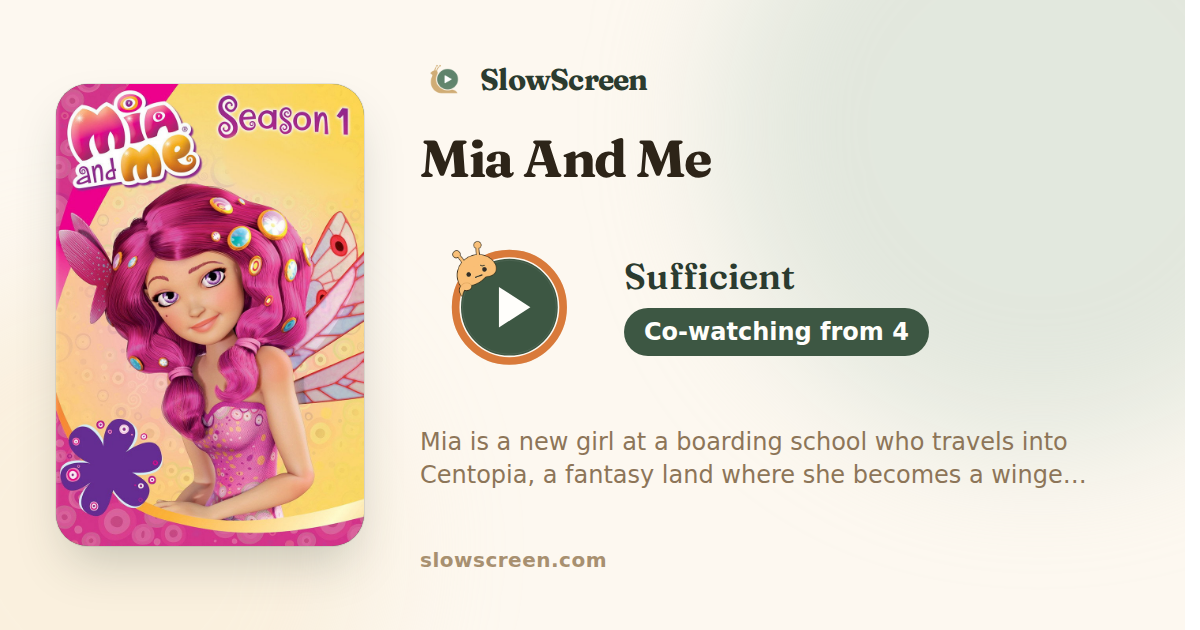 Mia And Me | Sufficient, co-watching from age 4