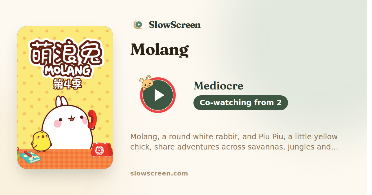 Molang | Mediocre, co-watching from age 2