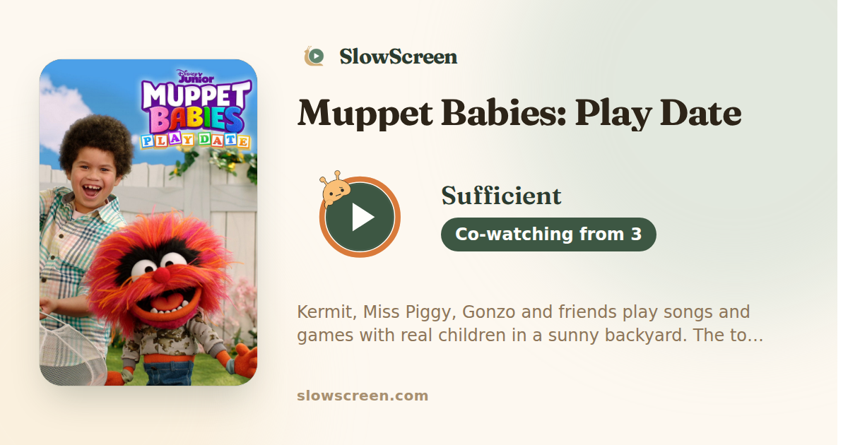 Muppet Babies: Play Date | Sufficient, co-watching from age 3