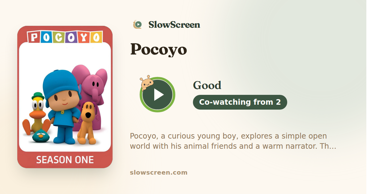 Pocoyo | Good, co-watching from age 2