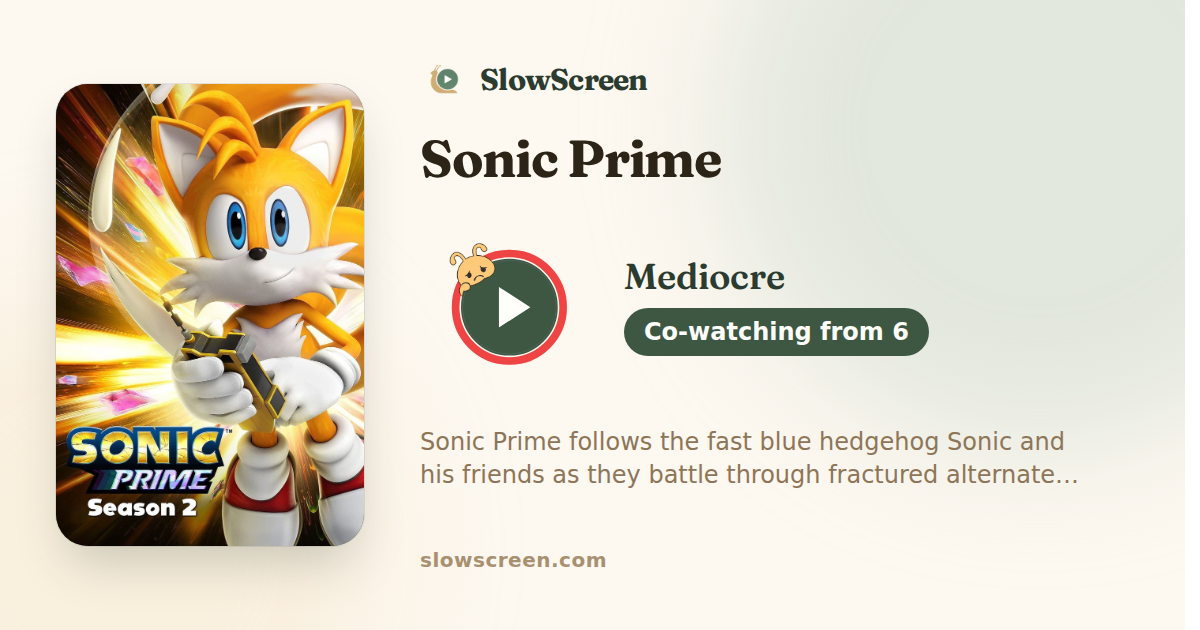 Sonic Prime | Mediocre, co-watching from age 6