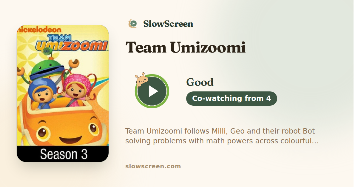 Team Umizoomi | Good, co-watching from age 4
