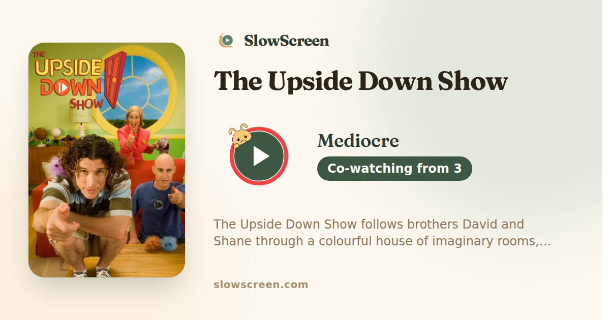 The Upside Down Show | Mediocre, co-watching from age 3