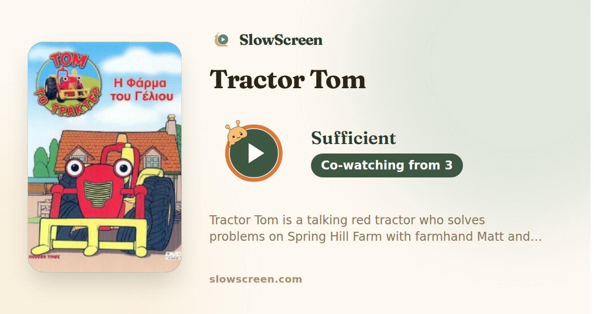 Tractor Tom | Sufficient, co-watching from age 3