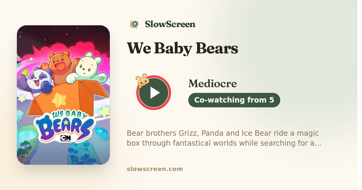 We Baby Bears | Mediocre, co-watching from age 5