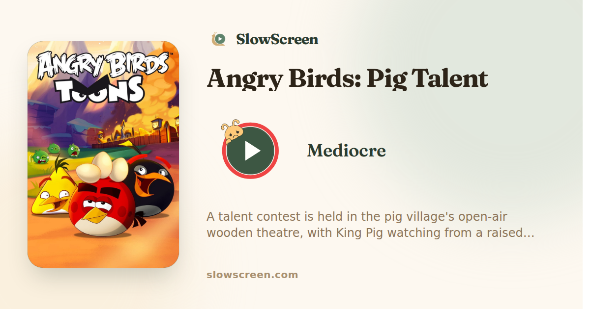 Angry Birds: Pig Talent | Mediocre