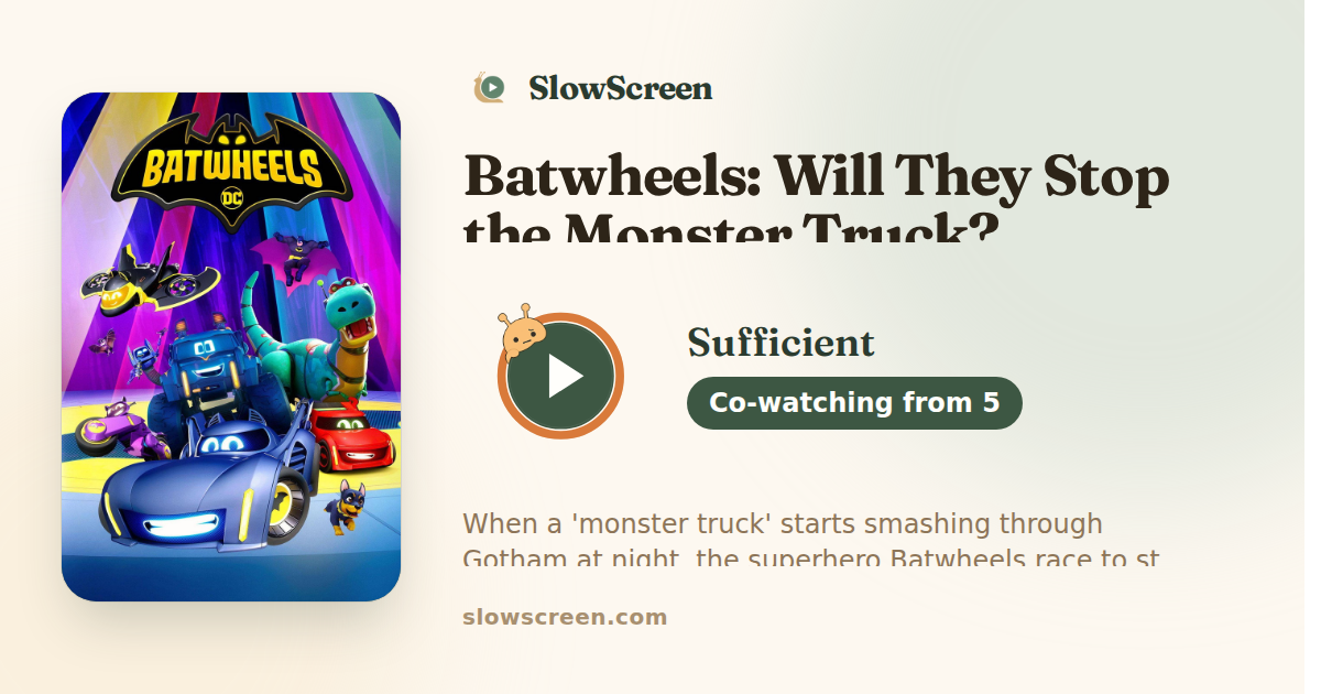 Batwheels: Will They Stop the Monster Truck? | Sufficient, co-watching from age 5