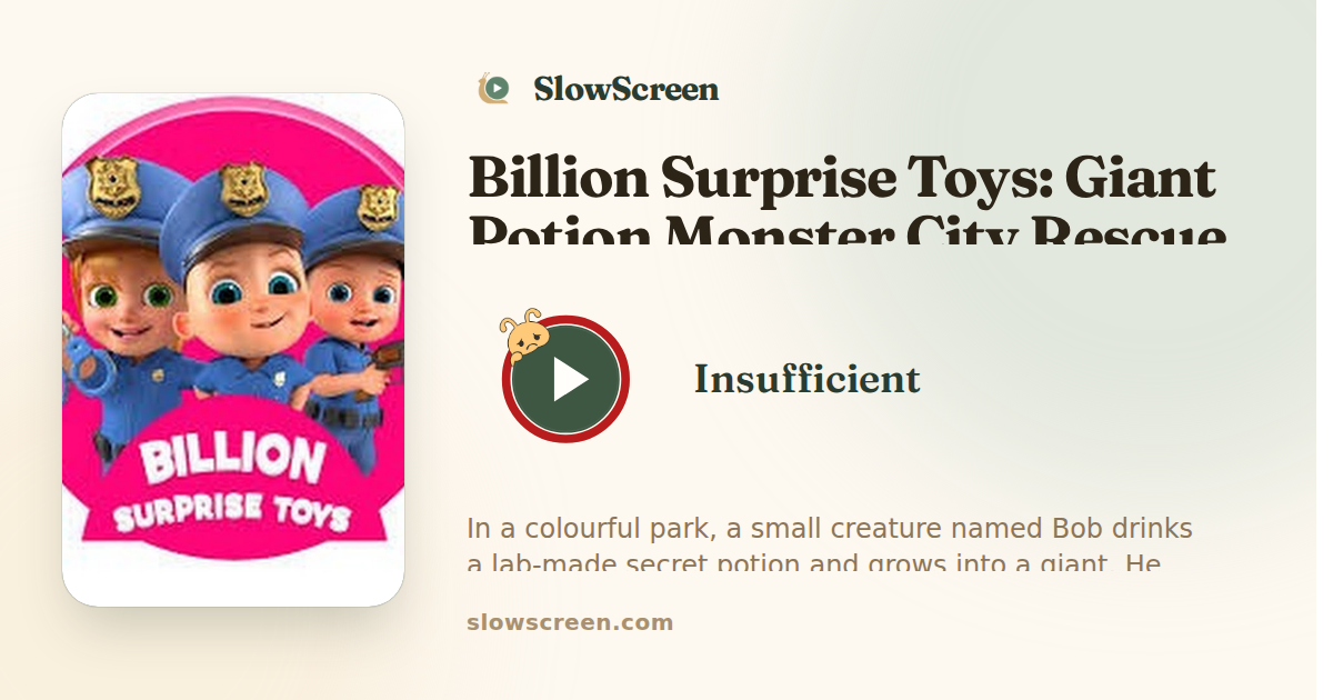 Billion Surprise Toys: Giant Potion Monster City Rescue | Insufficient