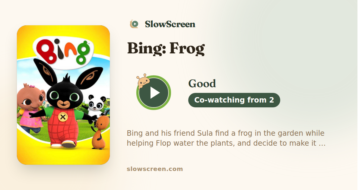 Bing: Frog | Good, co-watching from age 2