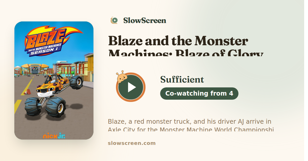 Blaze and the Monster Machines: Blaze of Glory | Sufficient, co-watching from age 4