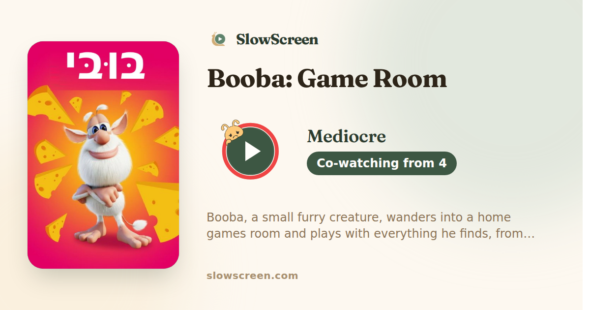 Booba: Game Room | Mediocre, co-watching from age 4