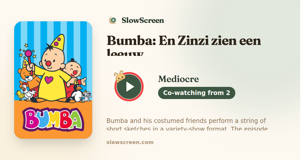 Bumba: En Zinzi zien een leeuw | Mediocre, co-watching from age 2
