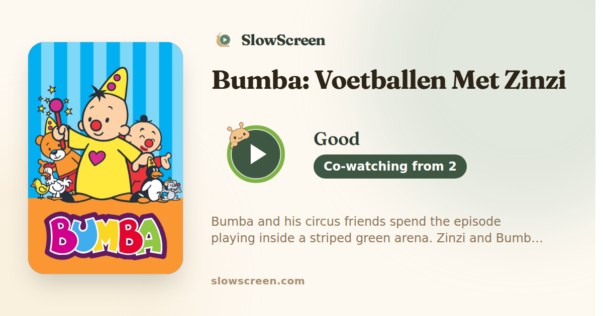 Bumba: Voetballen Met Zinzi | Good, co-watching from age 2