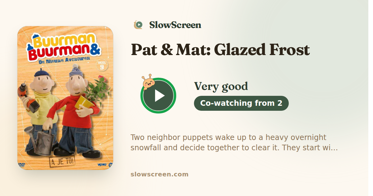 Pat & Mat: Glazed Frost | Very good, co-watching from age 2
