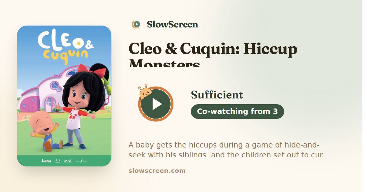 Cleo & Cuquin: Hiccup Monsters | Sufficient, co-watching from age 3