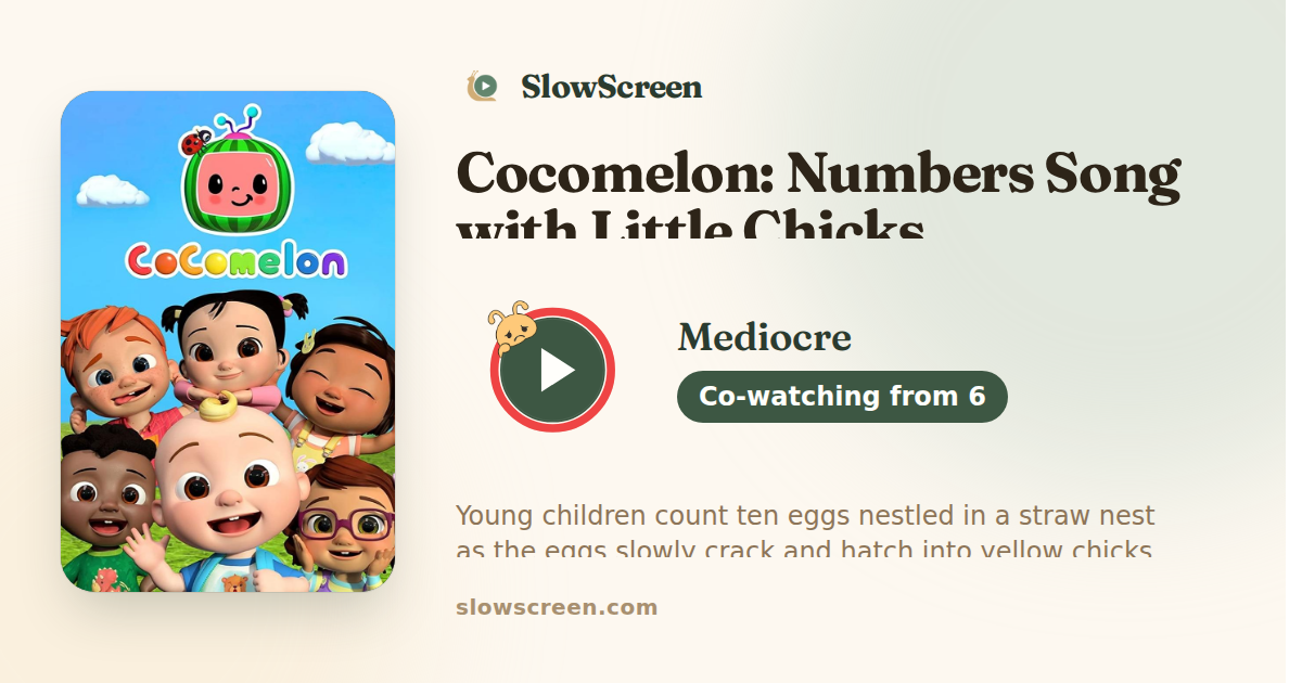 Cocomelon: Numbers Song with Little Chicks | Mediocre, co-watching from age 6