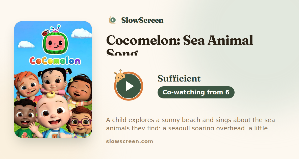 Cocomelon: Sea Animal Song | Sufficient, co-watching from age 6