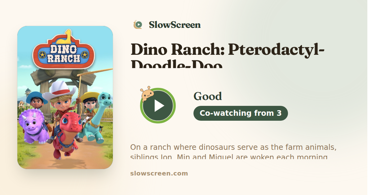 Dino Ranch: Pterodactyl-Doodle-Doo | Good, co-watching from age 3