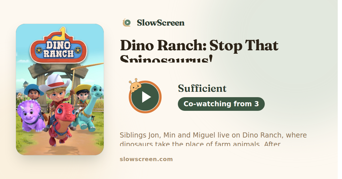 Dino Ranch: Stop That Spinosaurus! | Sufficient, co-watching from age 3