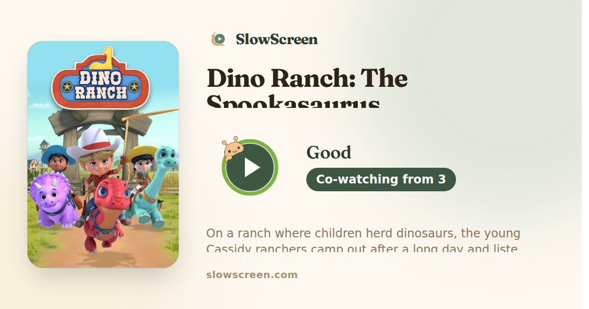 Dino Ranch: The Spookasaurus | Good, co-watching from age 3