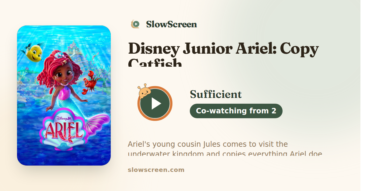Disney Junior Ariel: Copy Catfish | Sufficient, co-watching from age 2