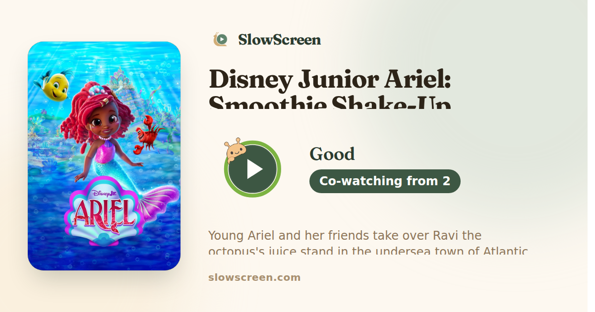 Disney Junior Ariel: Smoothie Shake-Up | Good, co-watching from age 2
