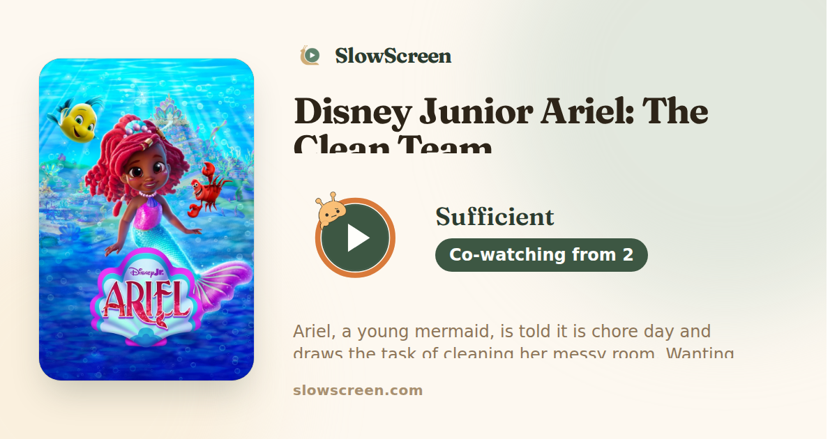 Disney Junior Ariel: The Clean Team | Sufficient, co-watching from age 2