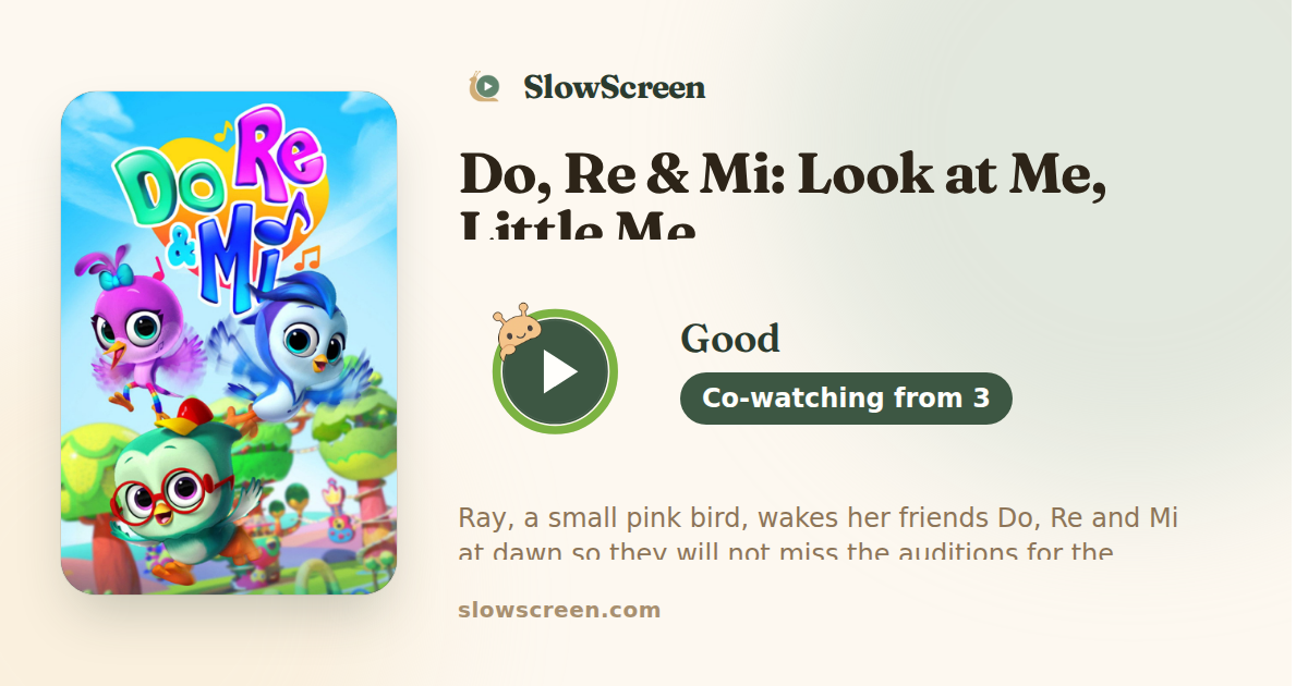 Do, Re & Mi: Look at Me, Little Me | Good, co-watching from age 3