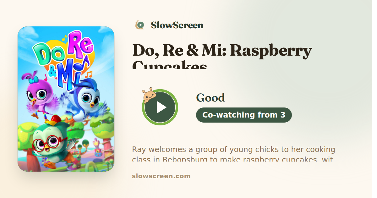 Do, Re & Mi: Raspberry Cupcakes | Good, co-watching from age 3