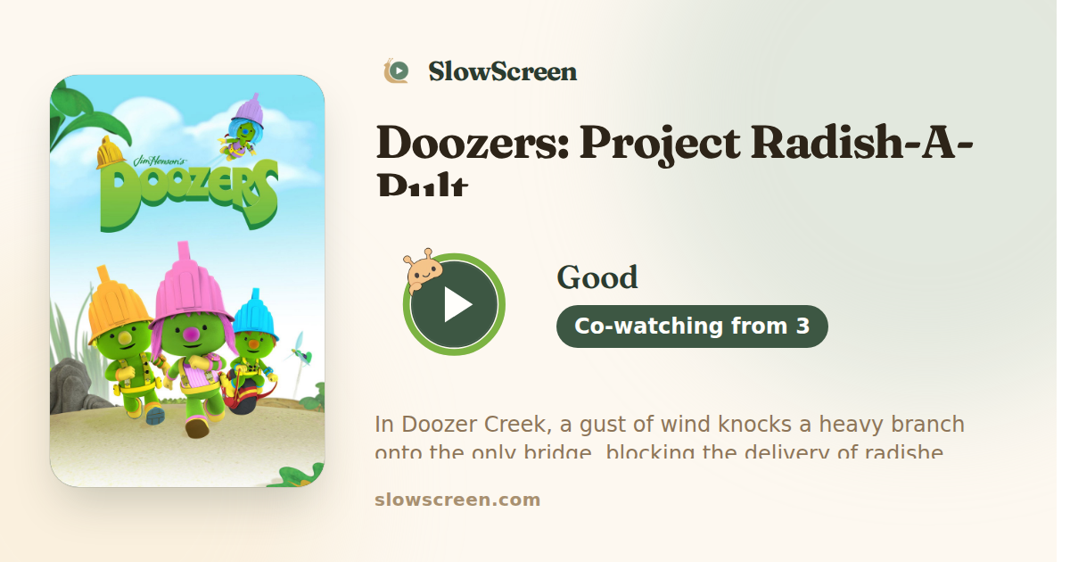 Doozers: Project Radish-A-Pult | Good, co-watching from age 3