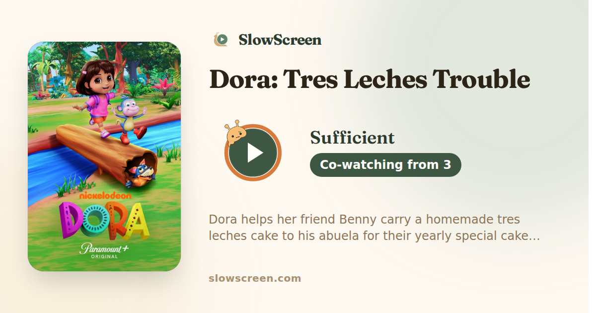 Dora: Tres Leches Trouble | Sufficient, co-watching from age 3