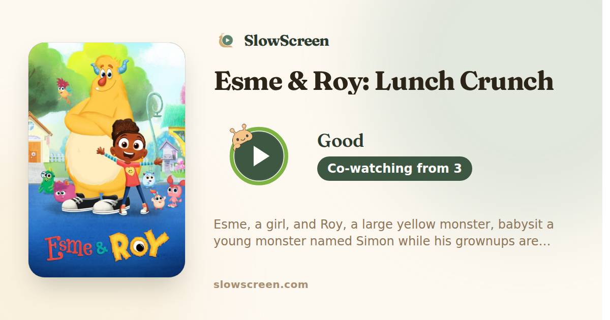 Esme & Roy: Lunch Crunch | Good, co-watching from age 3