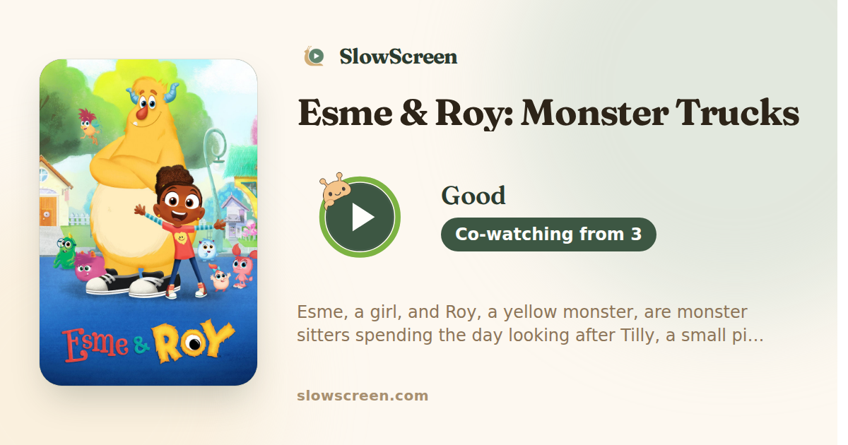 Esme & Roy: Monster Trucks | Good, co-watching from age 3