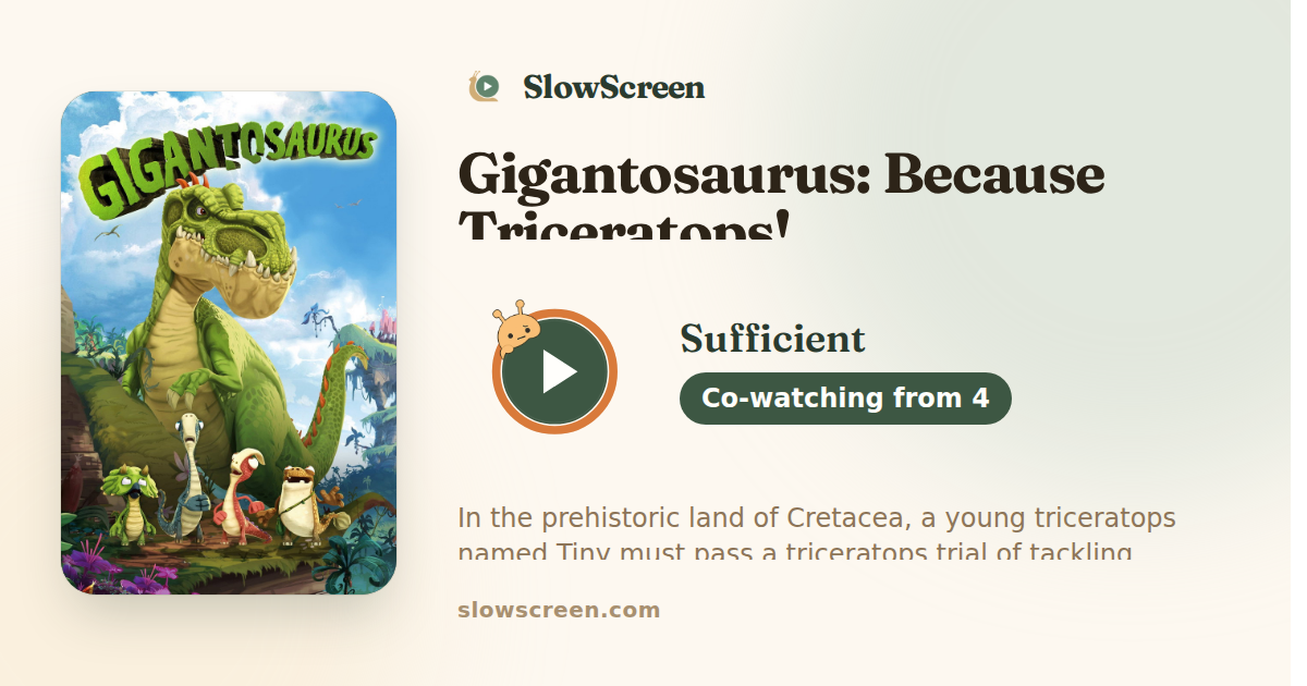 Gigantosaurus: Because Triceratops! | Sufficient, co-watching from age 4