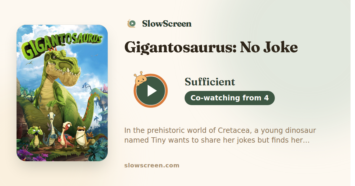 Gigantosaurus: No Joke | Sufficient, co-watching from age 4