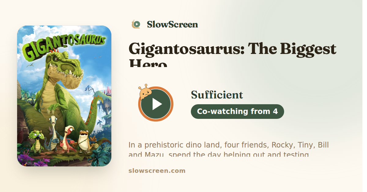 Gigantosaurus: The Biggest Hero | Sufficient, co-watching from age 4