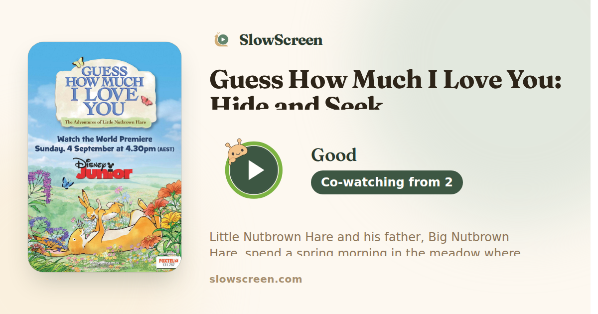 Guess How Much I Love You: Hide and Seek | Good, co-watching from age 2