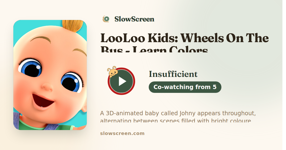 LooLoo Kids: Wheels On The Bus - Learn Colors | Insufficient, co-watching from age 5