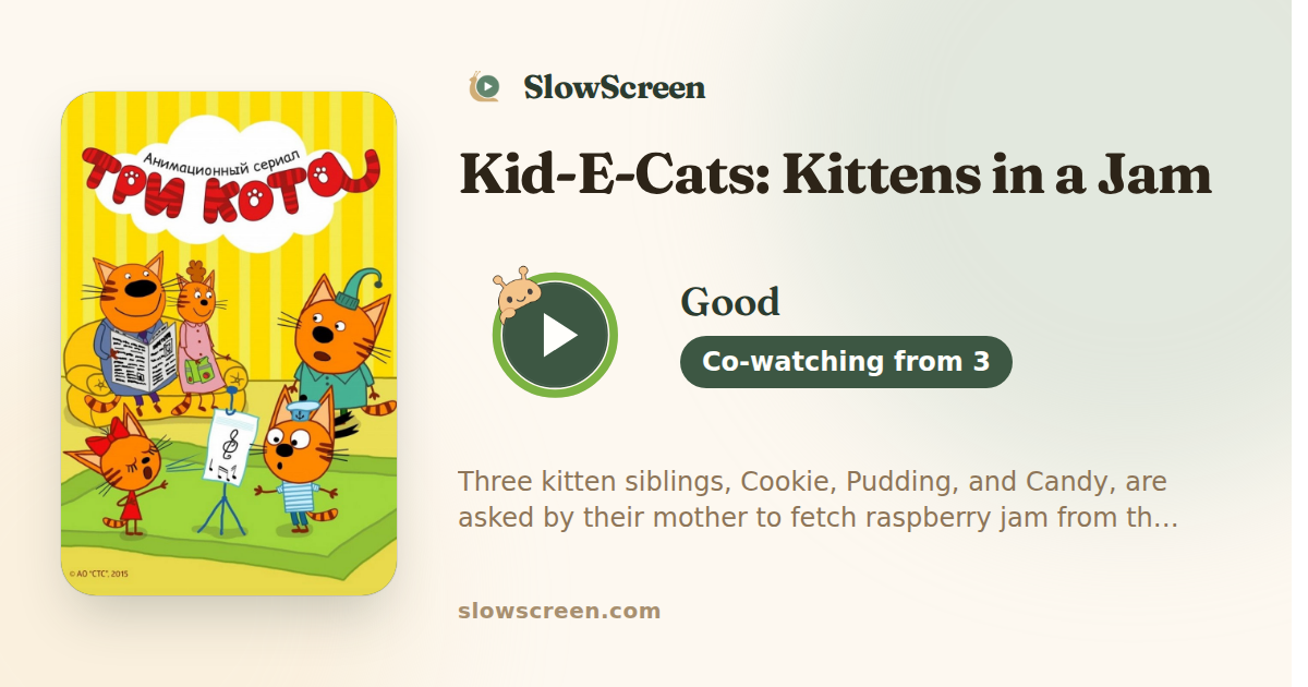 Kid-E-Cats: Kittens in a Jam | Good, co-watching from age 3